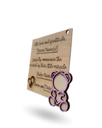 Teddy Bear Baby Announcment Wooden Tag