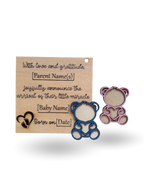 Teddy Bear Baby Announcment Wooden Tag