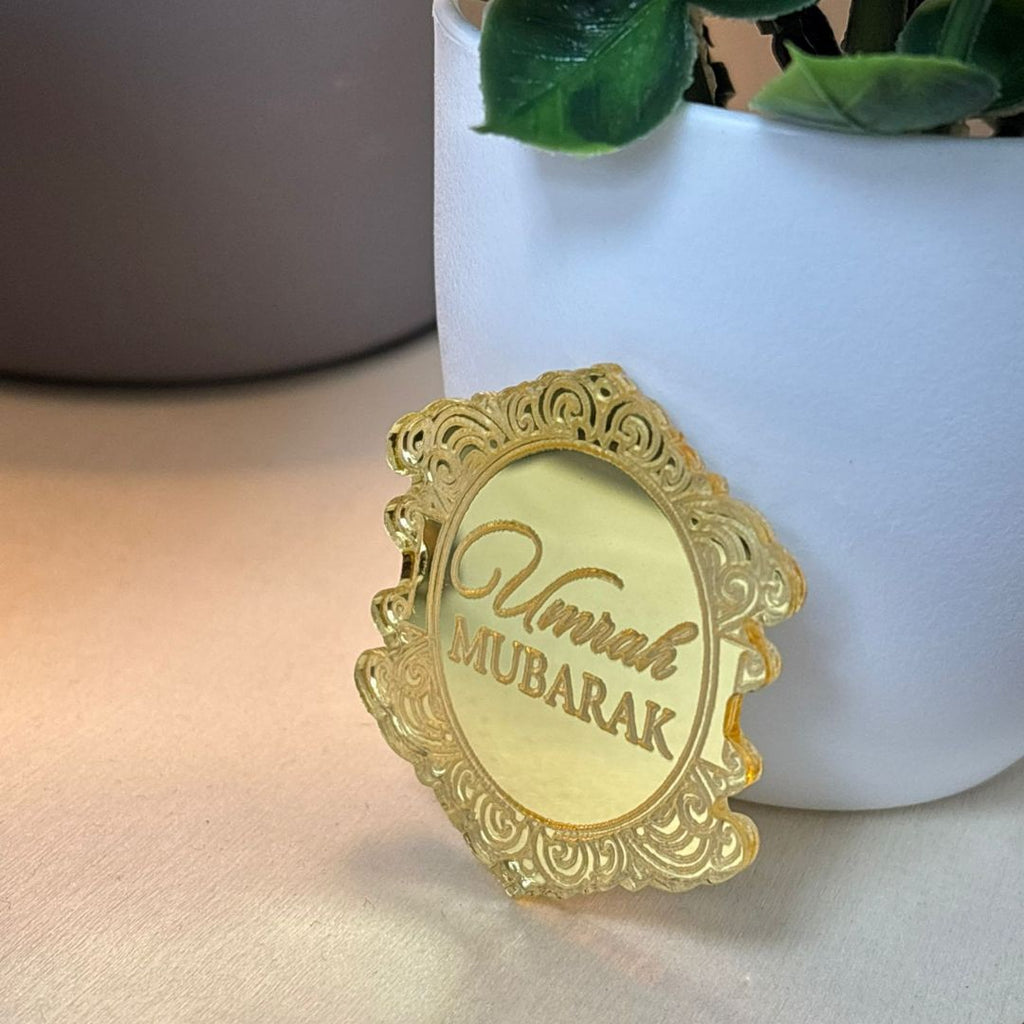 Personalised gold acrylic cake topper with custom name