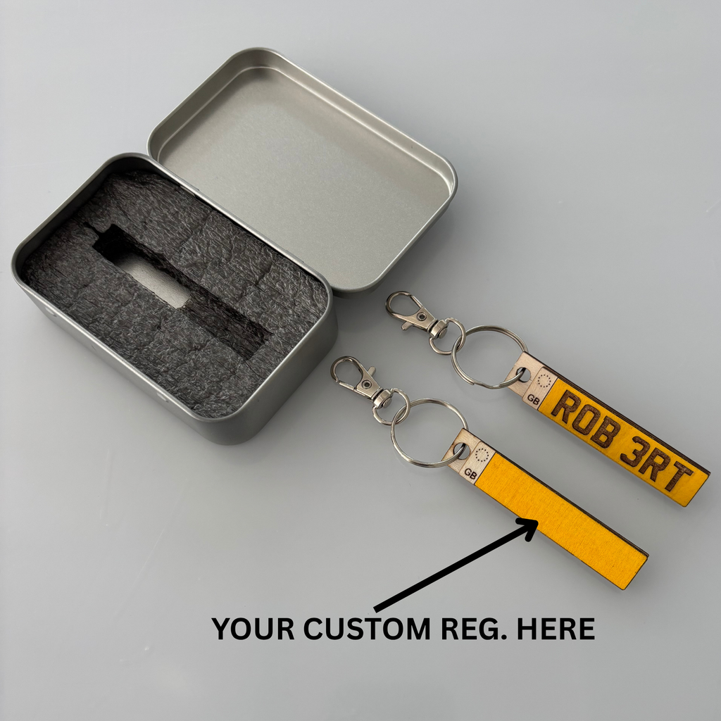 Personalised Wooden Keychain – Custom Name or Number Plate Keyring | Engraved Gift UK