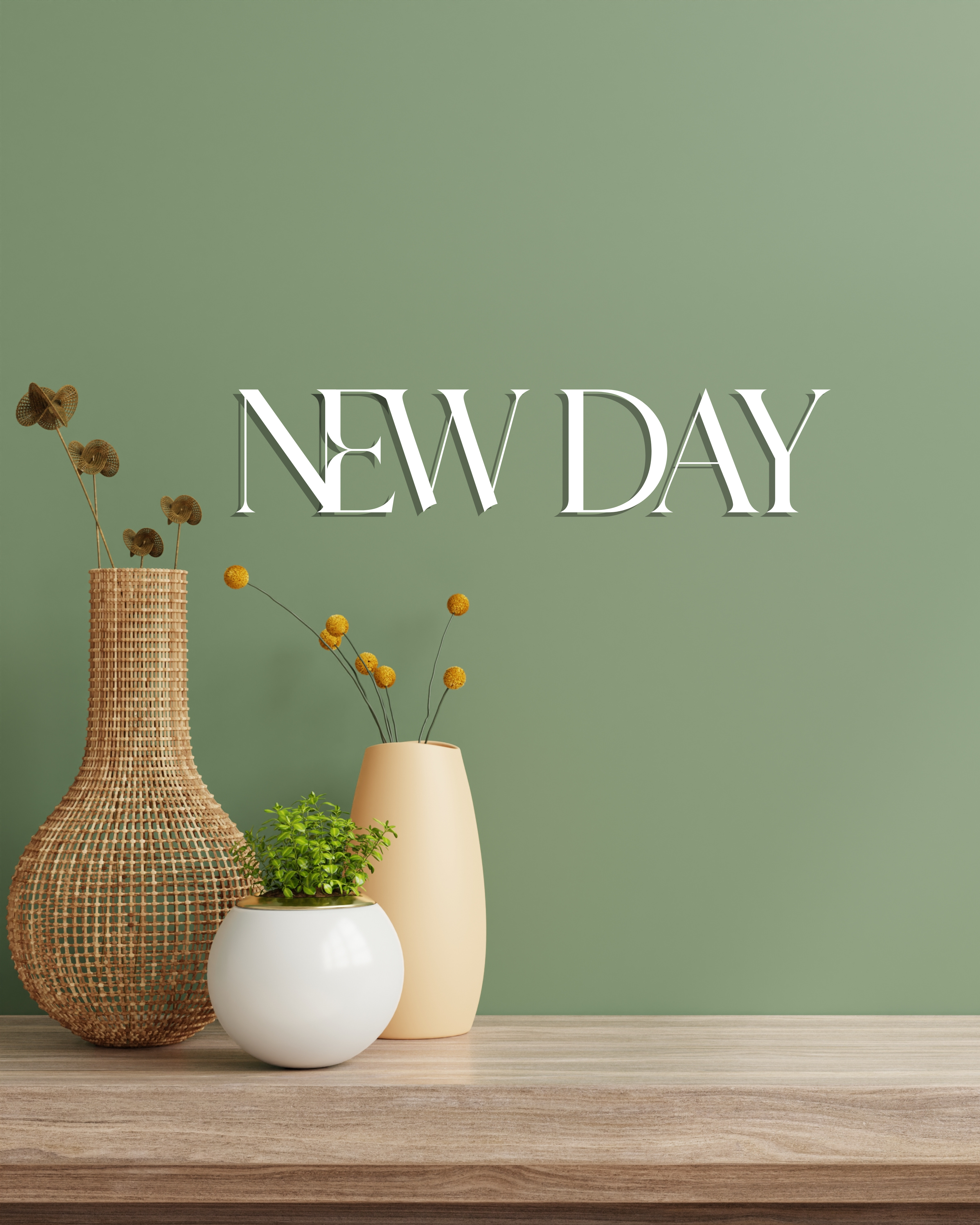 New Day - Inspirational Wooden Wall Decor