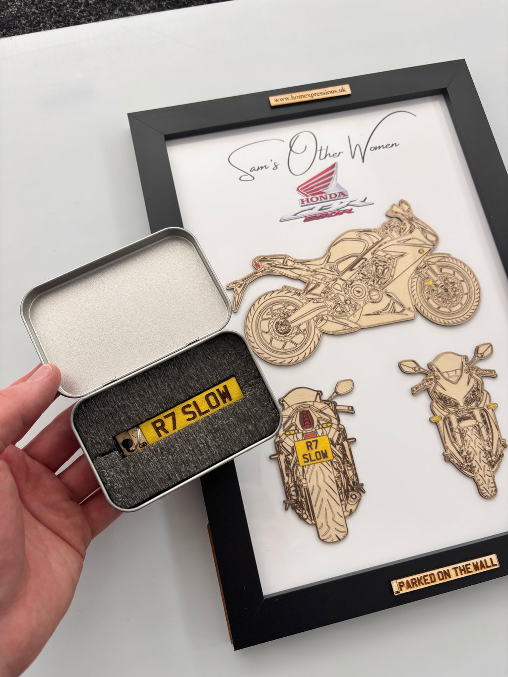 Custom Bike Wall Frames - Parked On The Wall (with Key chain)