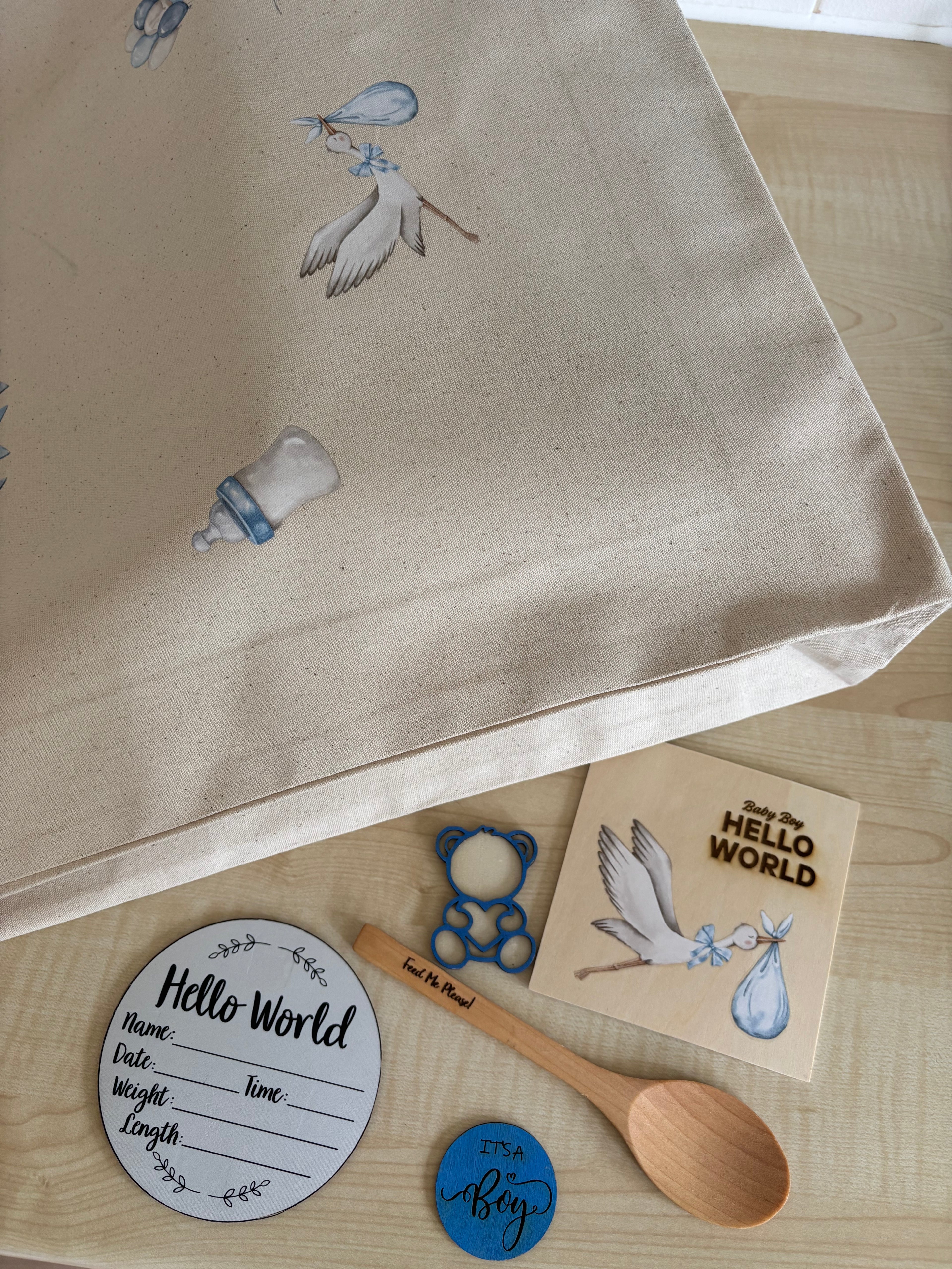 Baby Boy Gift Bundle – “Hello World” Newborn Essentials Set