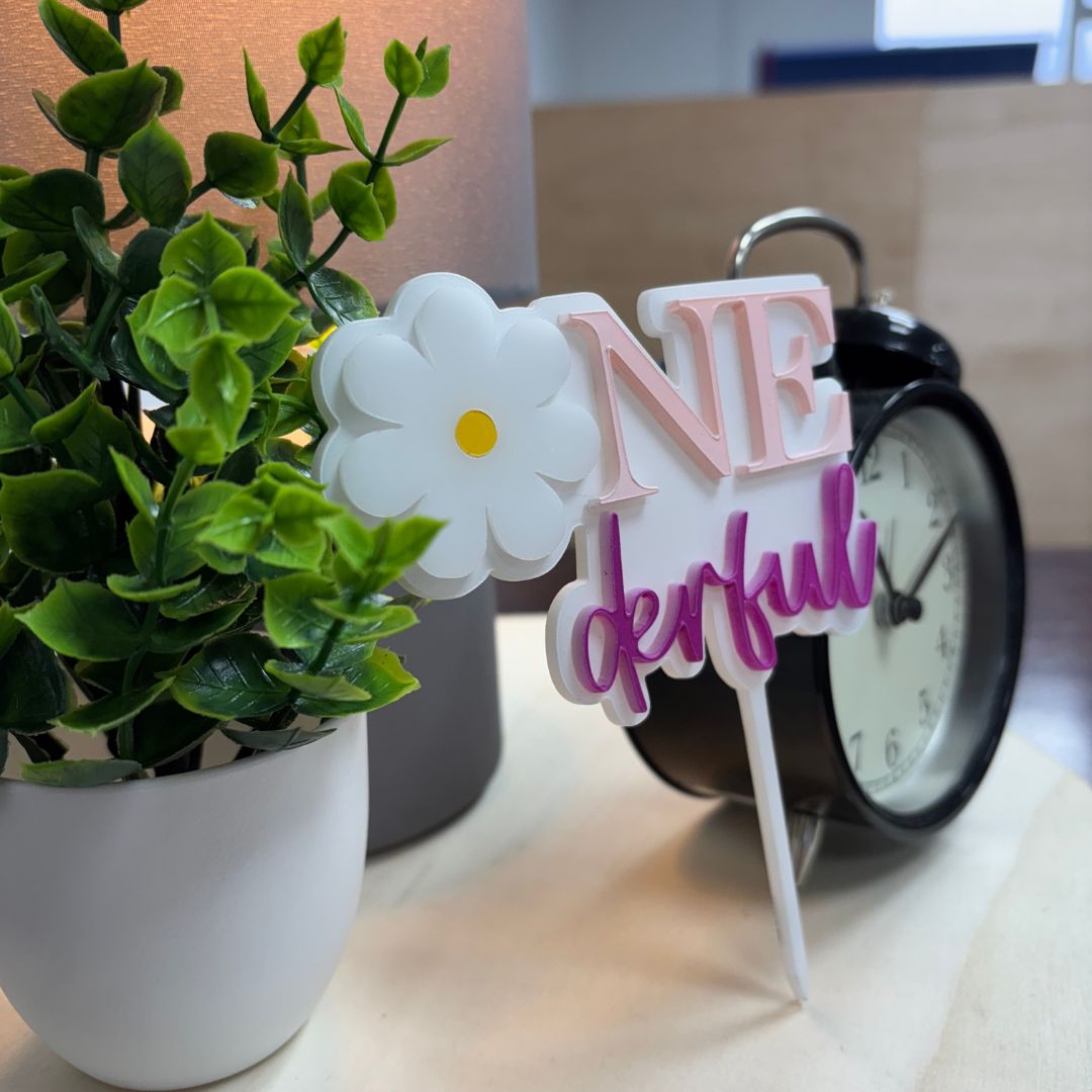 Personalised Colored Acrylic Cake Topper – Custom Design | UK Made