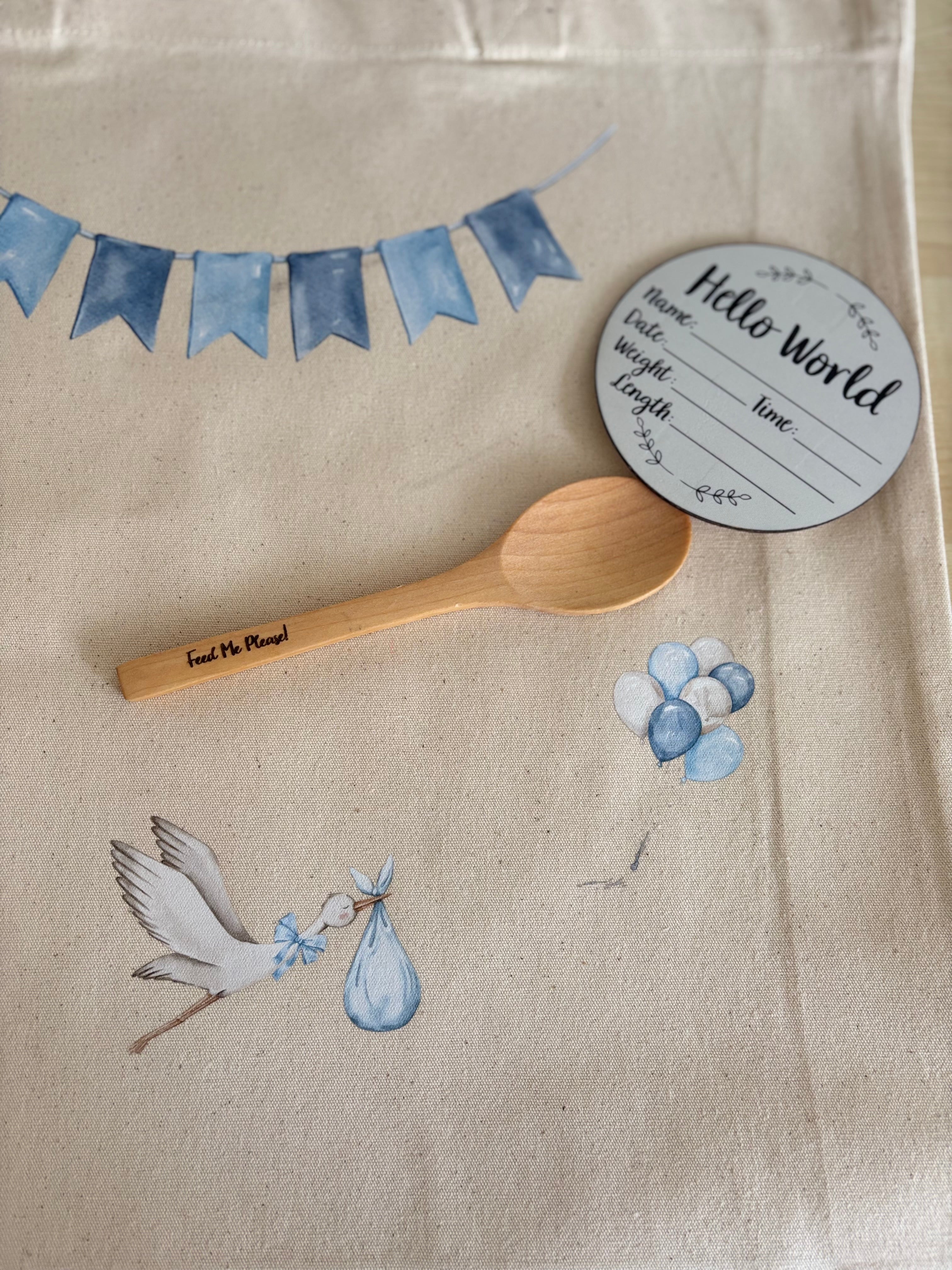 Baby Boy Gift Bundle – “Hello World” Newborn Essentials Set