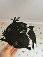 Woodpecker wooden wall clock