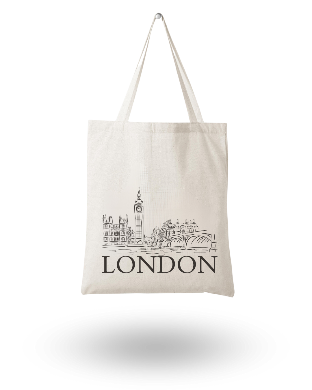 London  - Unique Canvas Tote Bag Printed