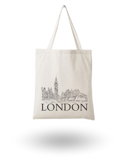 London  - Unique Canvas Tote Bag Printed