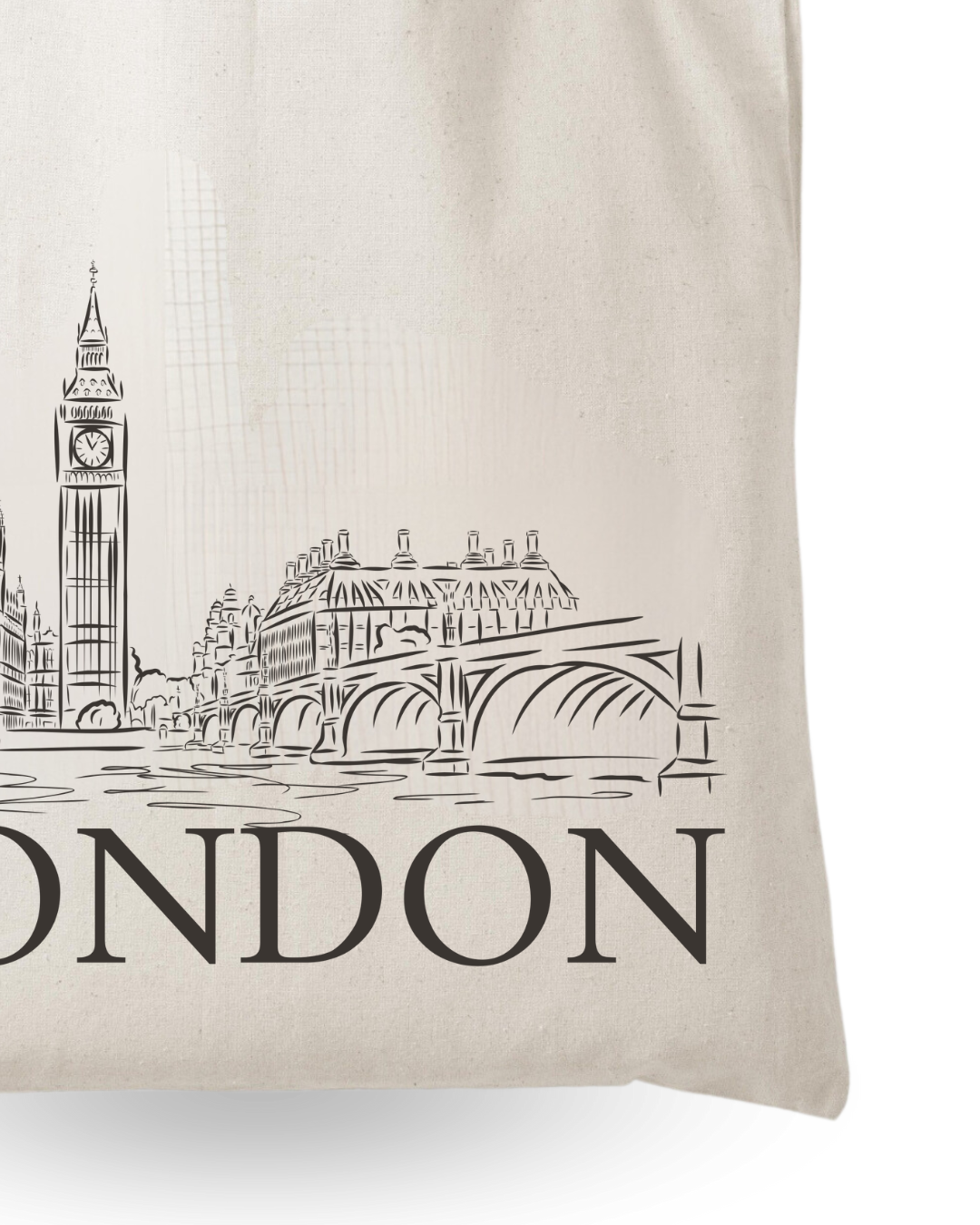 London  - Unique Canvas Tote Bag Printed