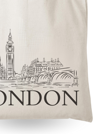 London  - Unique Canvas Tote Bag Printed