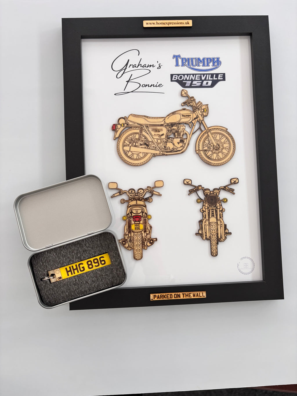 Custom Bike Wall Frames - Parked On The Wall (with Key chain)