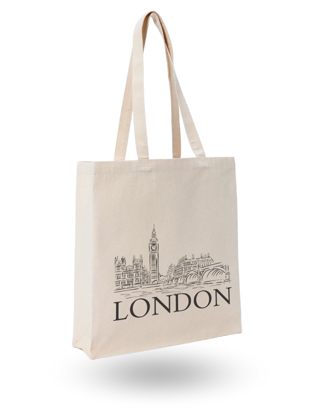 London  - Unique Canvas Tote Bag Printed