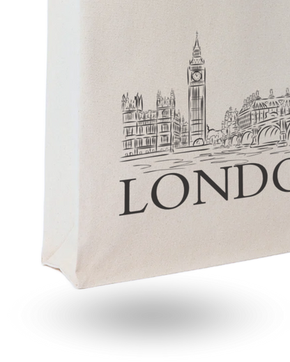 London  - Unique Canvas Tote Bag Printed