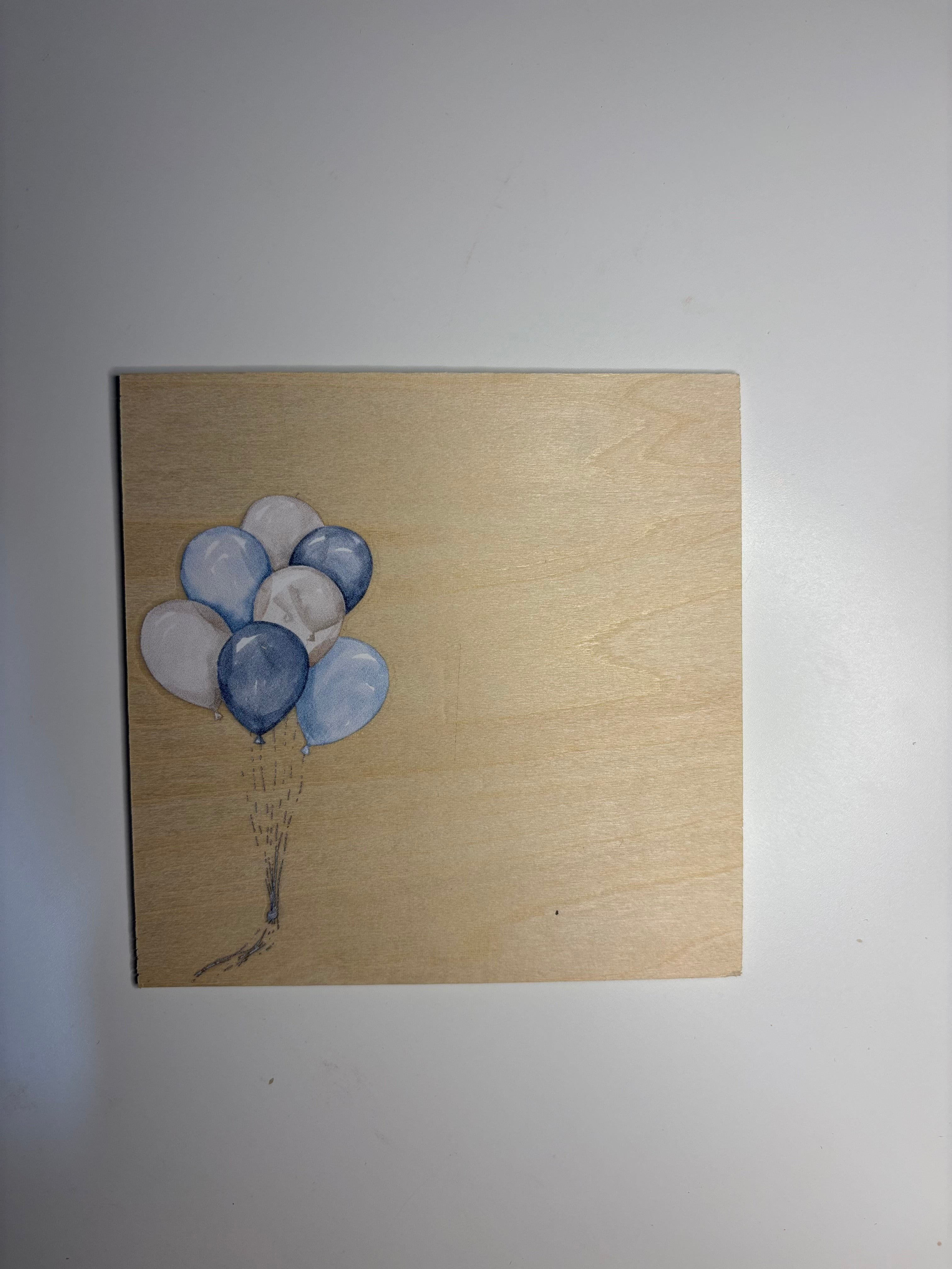 Balloons- baby announcement tag