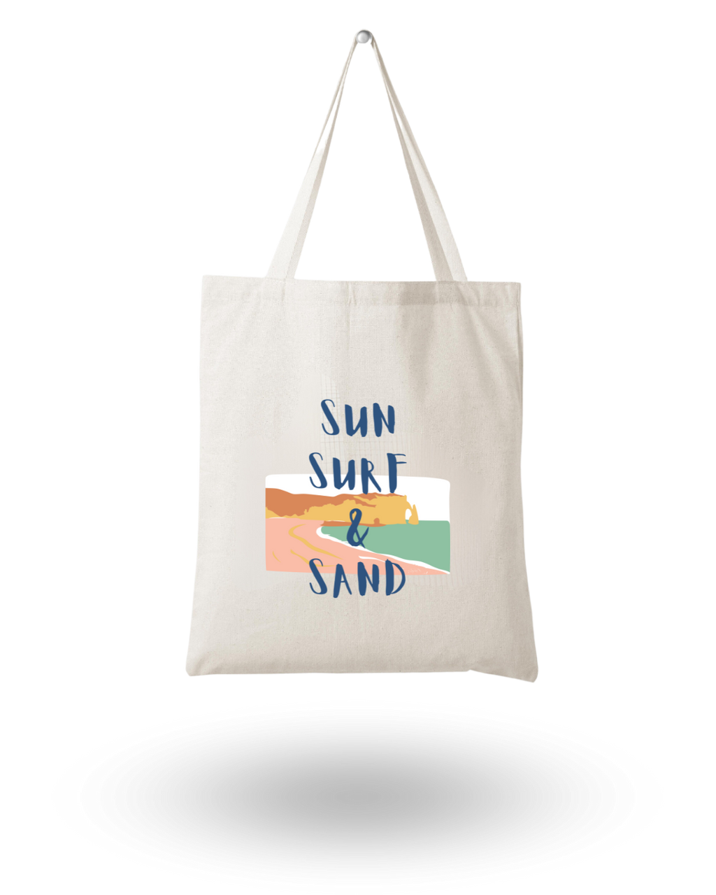 Sun Surf & Sand  - Unique Canvas Tote Bag Printed