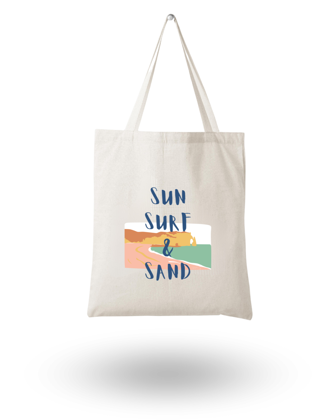 Sun Surf & Sand  - Unique Canvas Tote Bag Printed