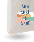 Sun Surf & Sand  - Unique Canvas Tote Bag Printed
