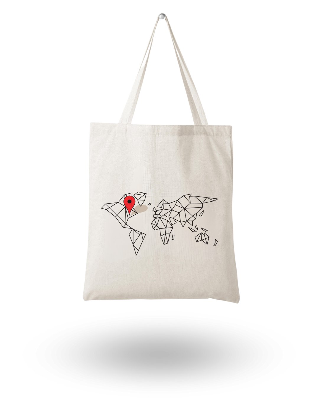 Location Pin - Unique Canvas Tote Bag Printed