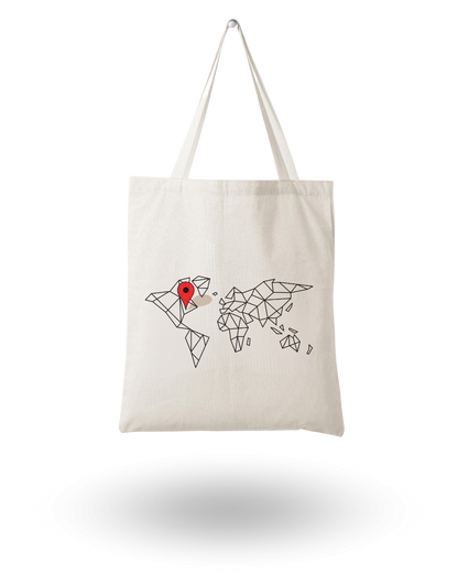 Location Pin - Unique Canvas Tote Bag Printed