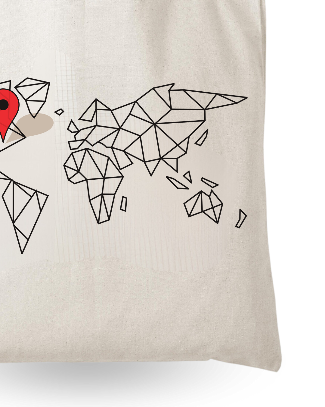 Location Pin - Unique Canvas Tote Bag Printed