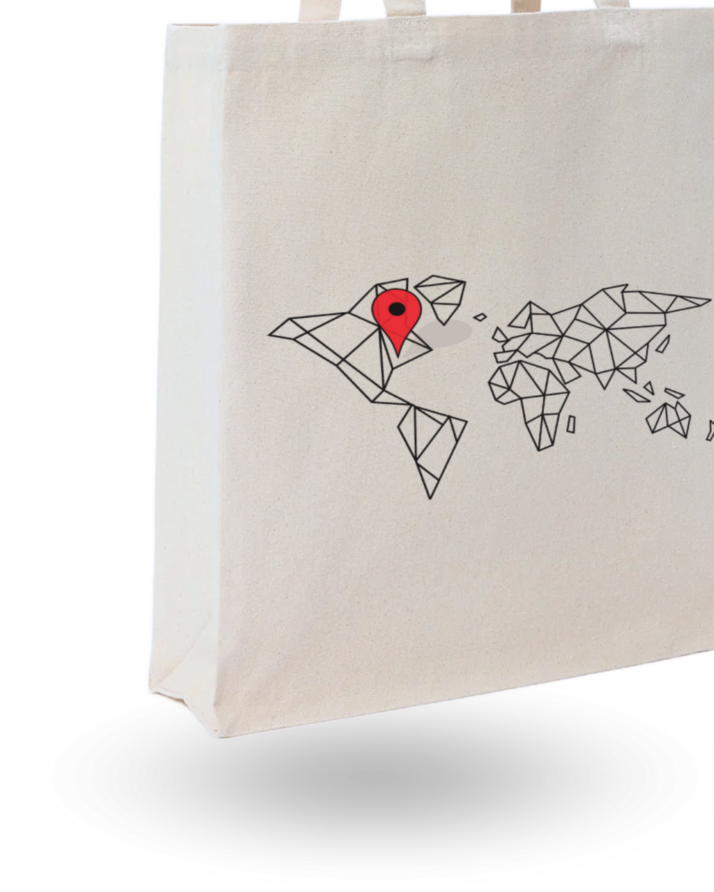 Location Pin - Unique Canvas Tote Bag Printed