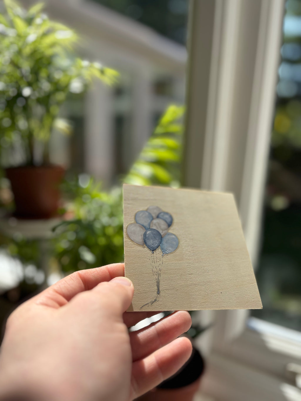 Balloons- baby announcement tag