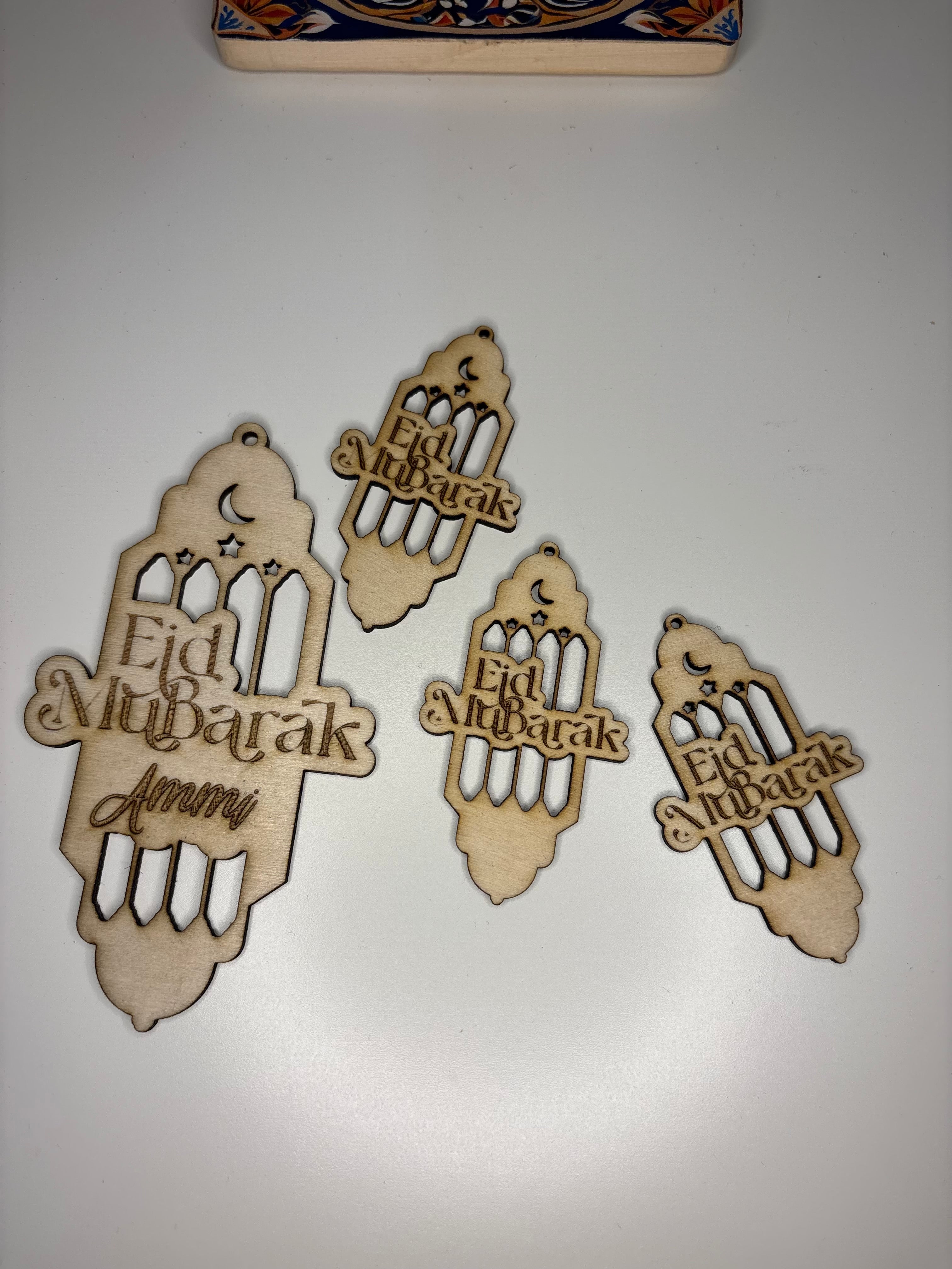 Personalised Wooden Eid Mubarak Tag – “Ammi” Edition