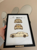 Custom Car Wall Frames - Parked On The Wall (with Key chain)