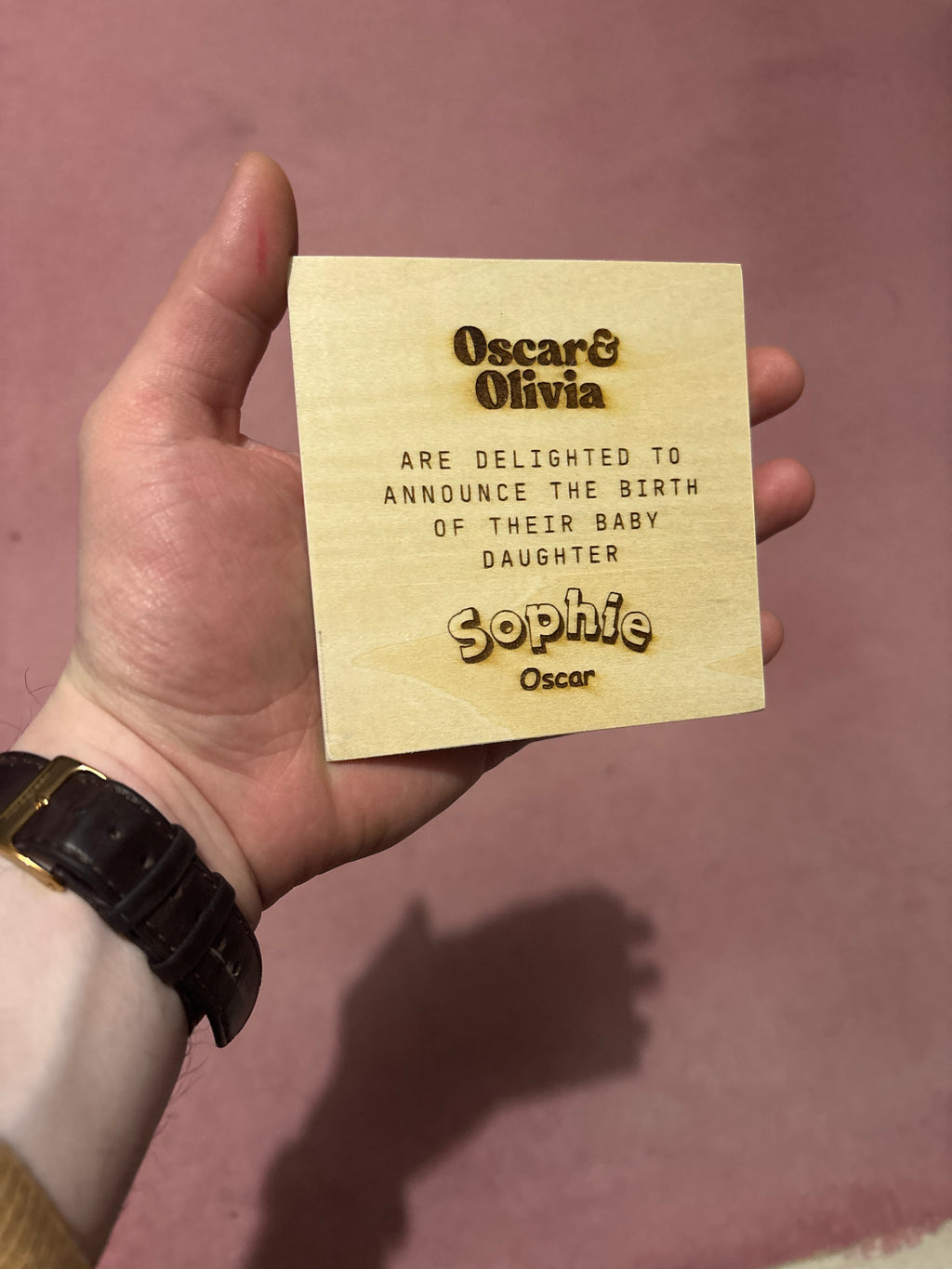 Girl Pram- baby announcement tag (Copy)