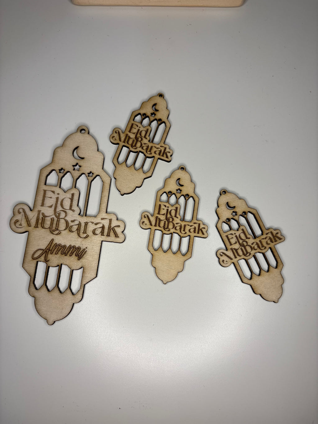 Personalised Wooden Eid Mubarak Tag – “Ammi” Edition