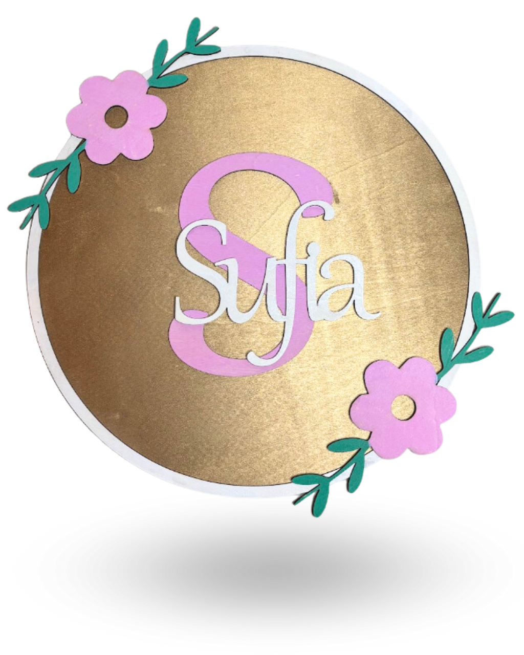 Custom Name Floral Wall Hanging