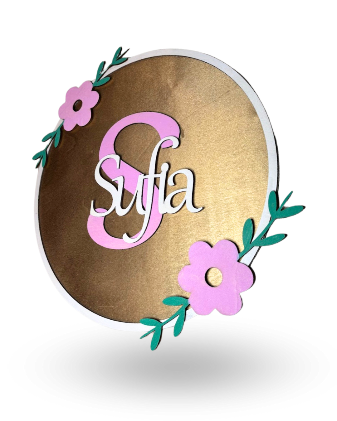 Custom Name Floral Wall Hanging