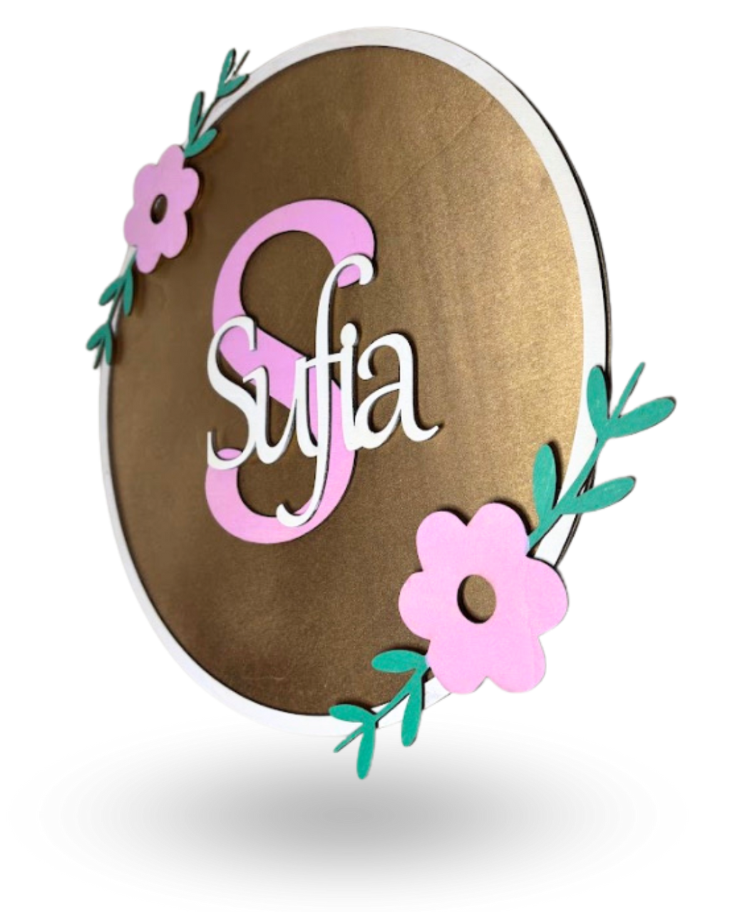 Custom Name Floral Wall Hanging