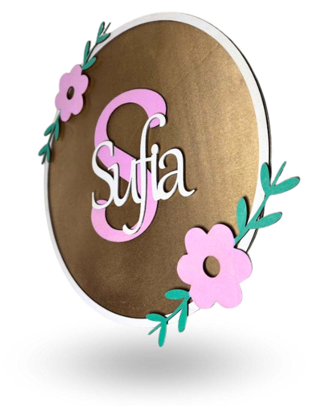Custom Name Floral Wall Hanging