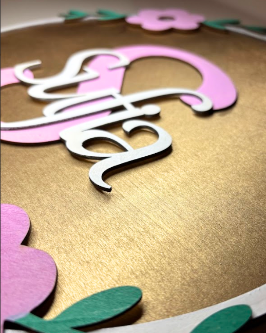 Custom Name Floral Wall Hanging