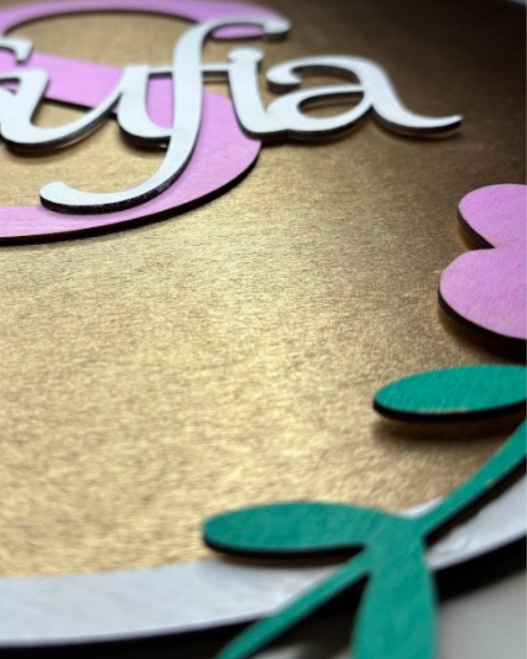 Custom Name Floral Wall Hanging