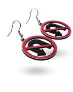 No U-Turn Traffic Sign Wooden Earrings