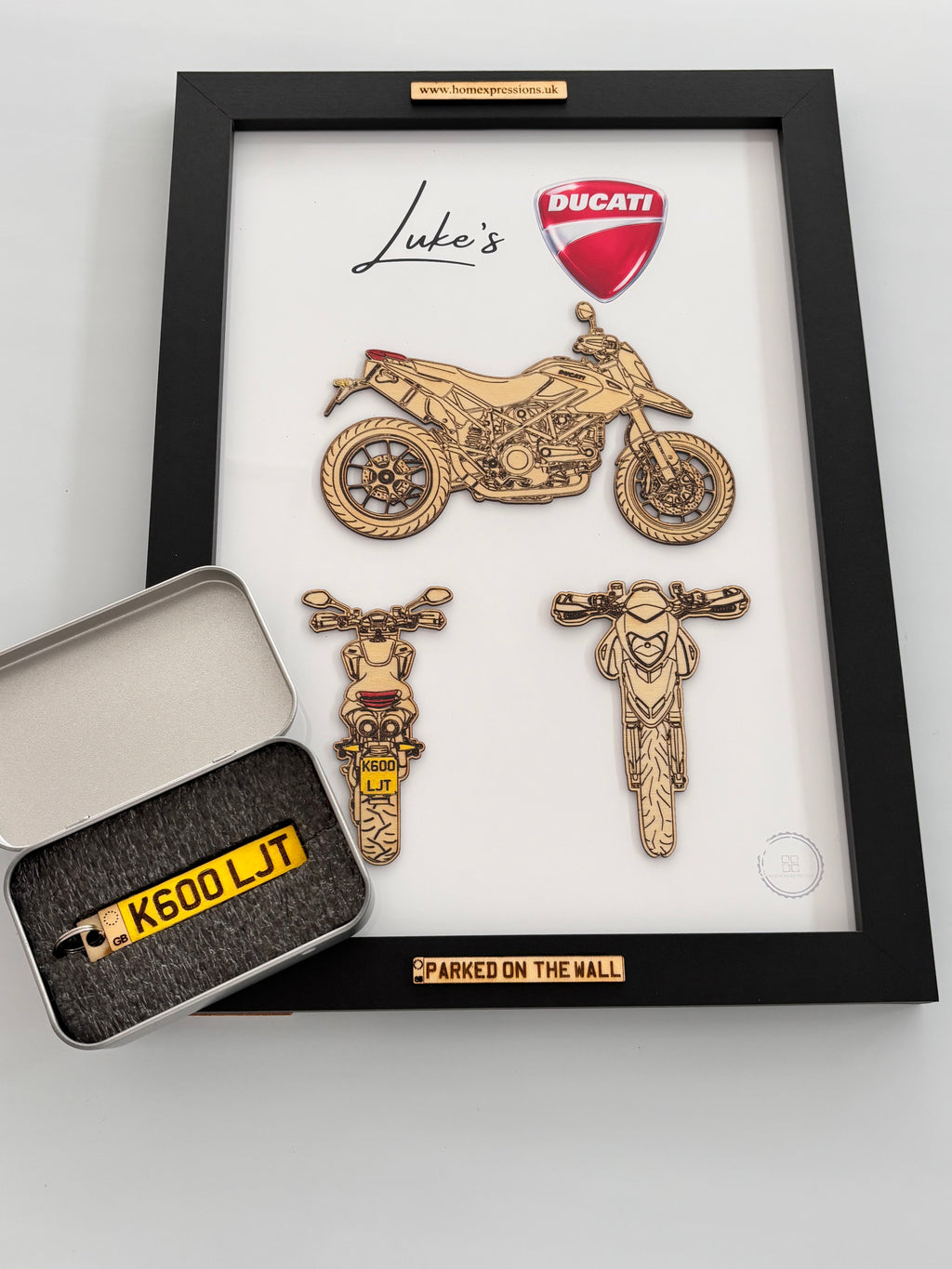 Custom Bike Wall Frames - Parked On The Wall (with Key chain)