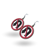 No U-Turn Traffic Sign Wooden Earrings