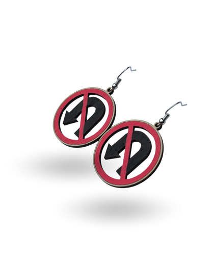 No U-Turn Traffic Sign Wooden Earrings