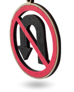 No U-Turn Traffic Sign Wooden Earrings