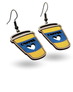 Coffee Cup Wooden Earrings