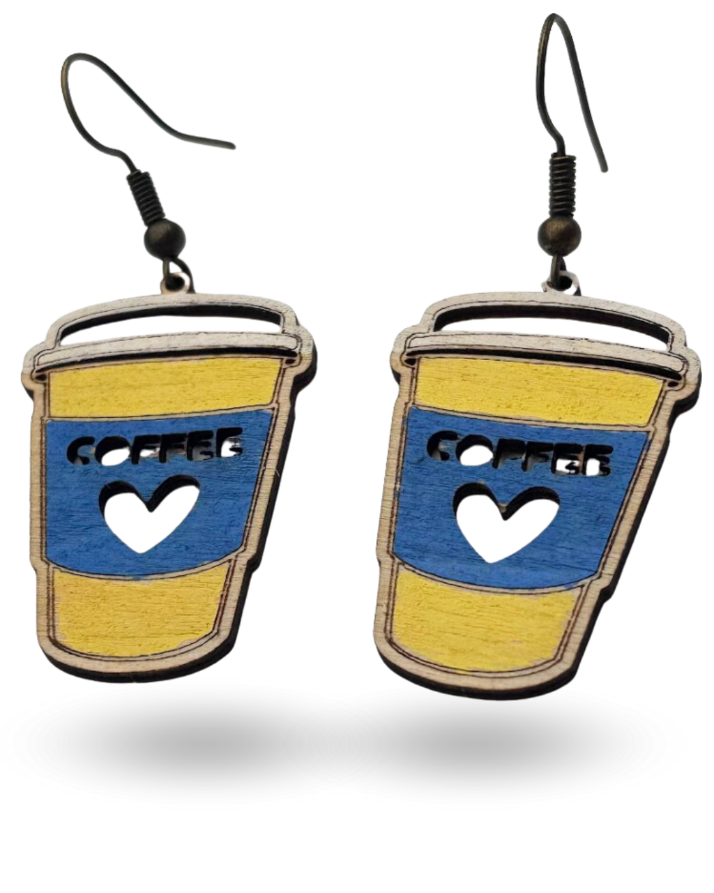 Coffee Cup Wooden Earrings