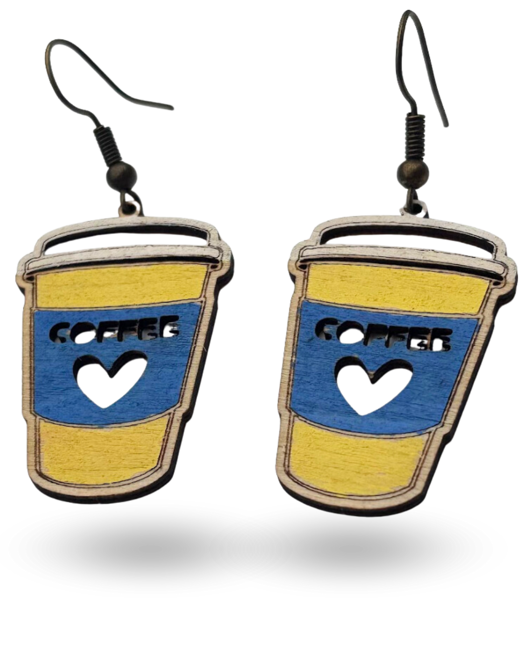 Coffee Cup Wooden Earrings