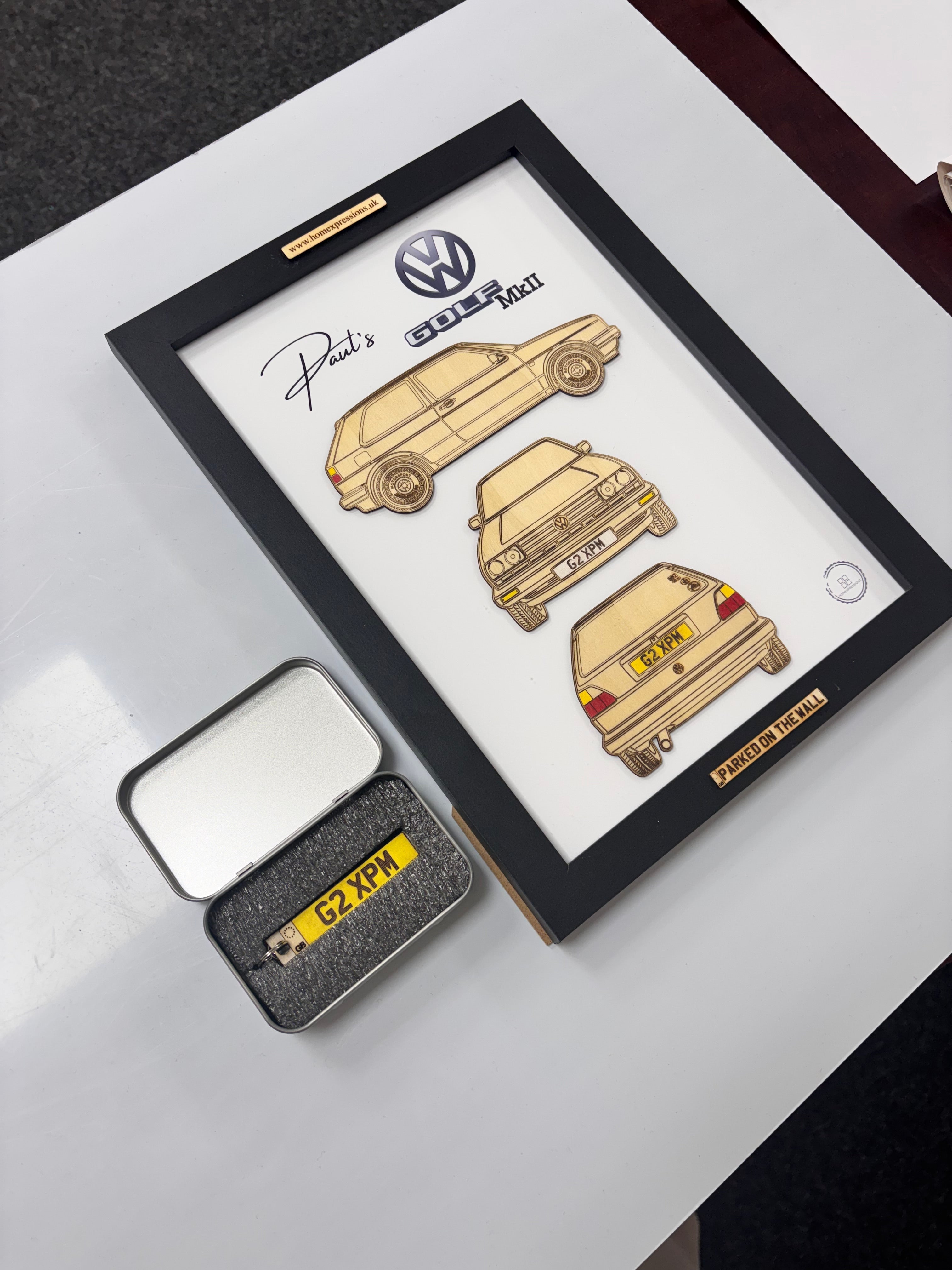 Custom Car Wall Frames - Parked On The Wall (with Keychain)