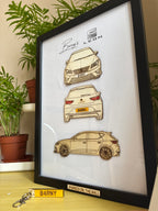 Custom Car Wall Frames - Parked On The Wall (with Key chain)