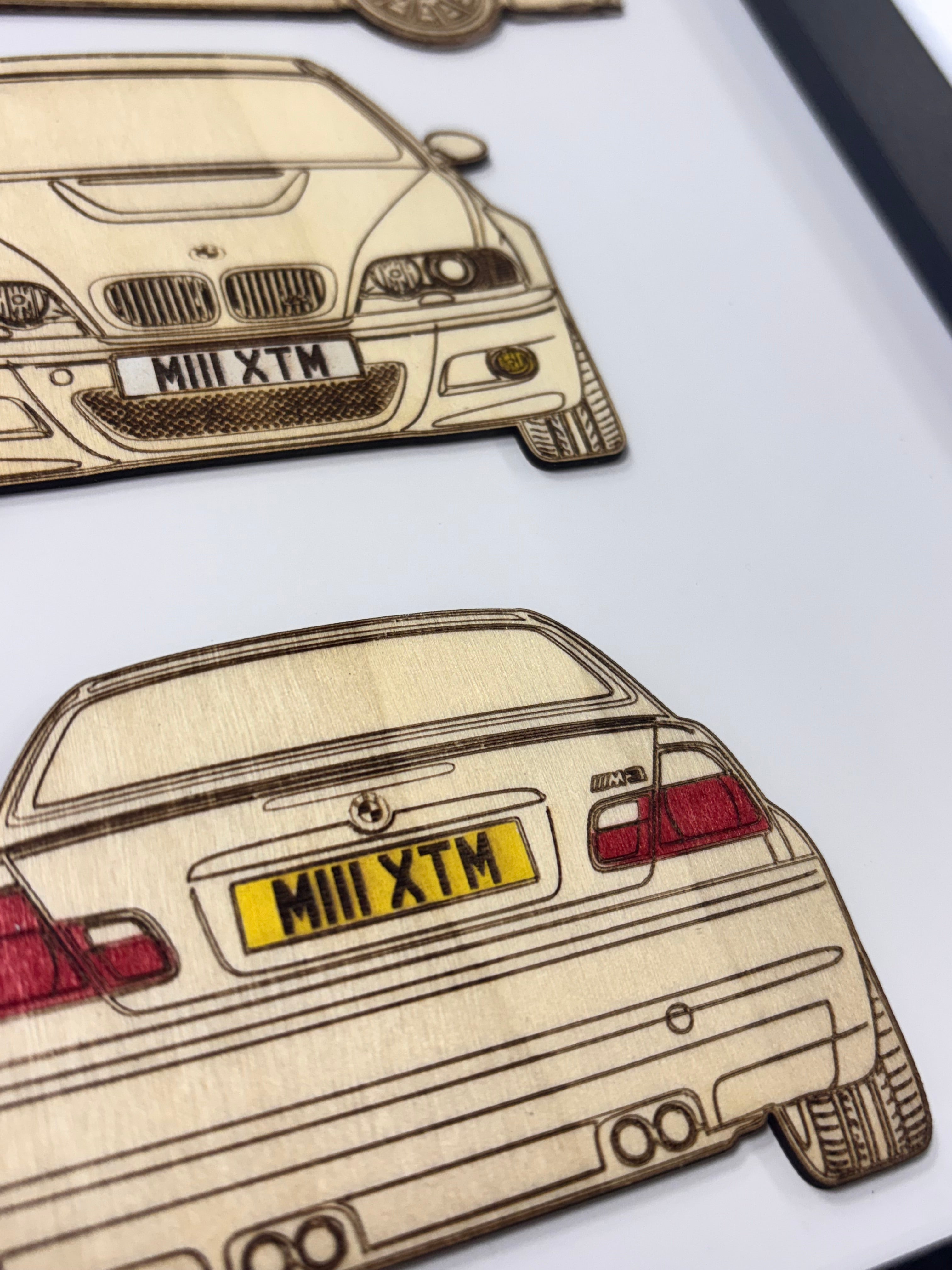 Custom Car Wall Frames - Parked On The Wall (with Keychain)