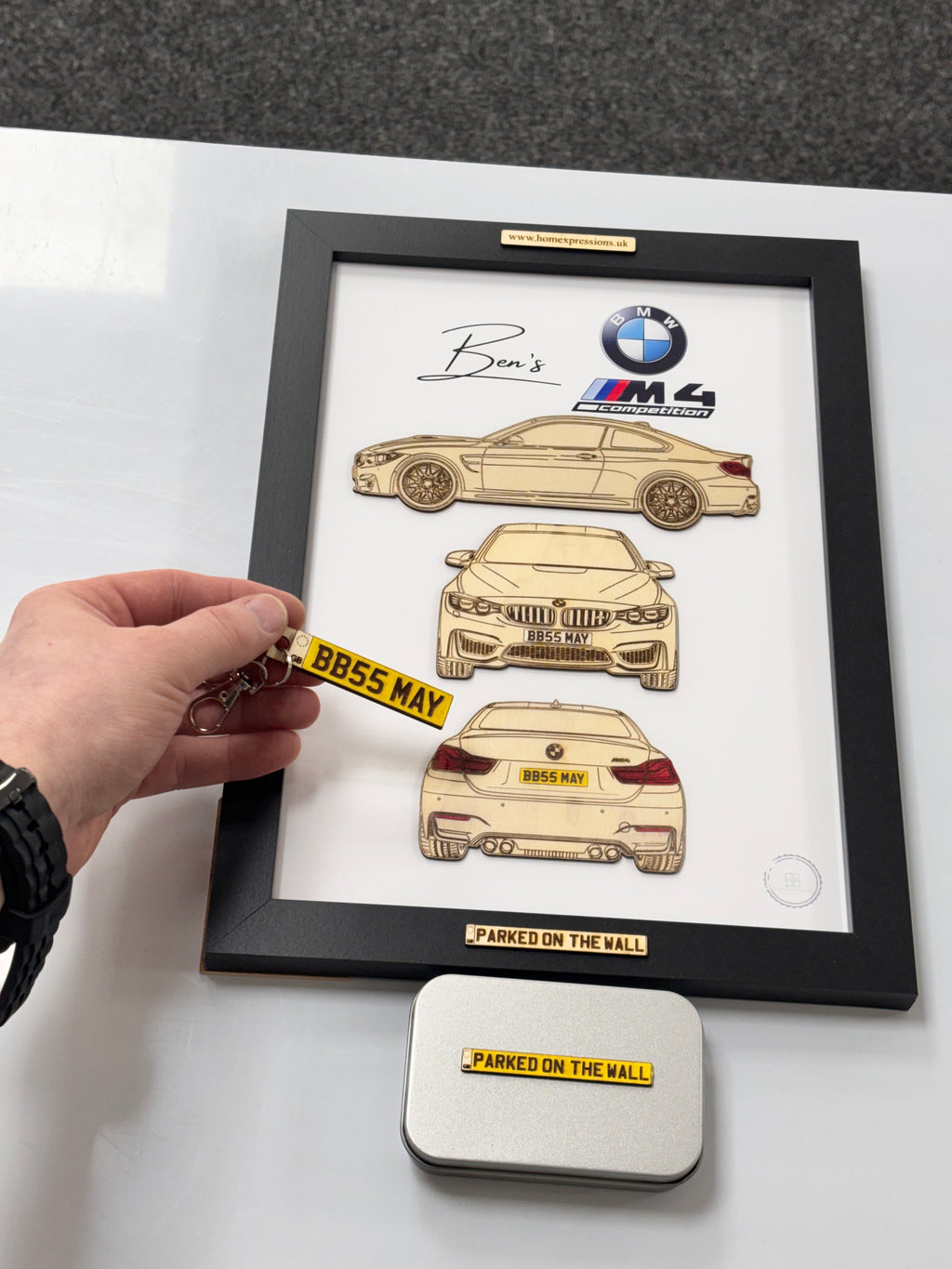 Custom Car Wall Frames - Parked On The Wall (with Keychain)