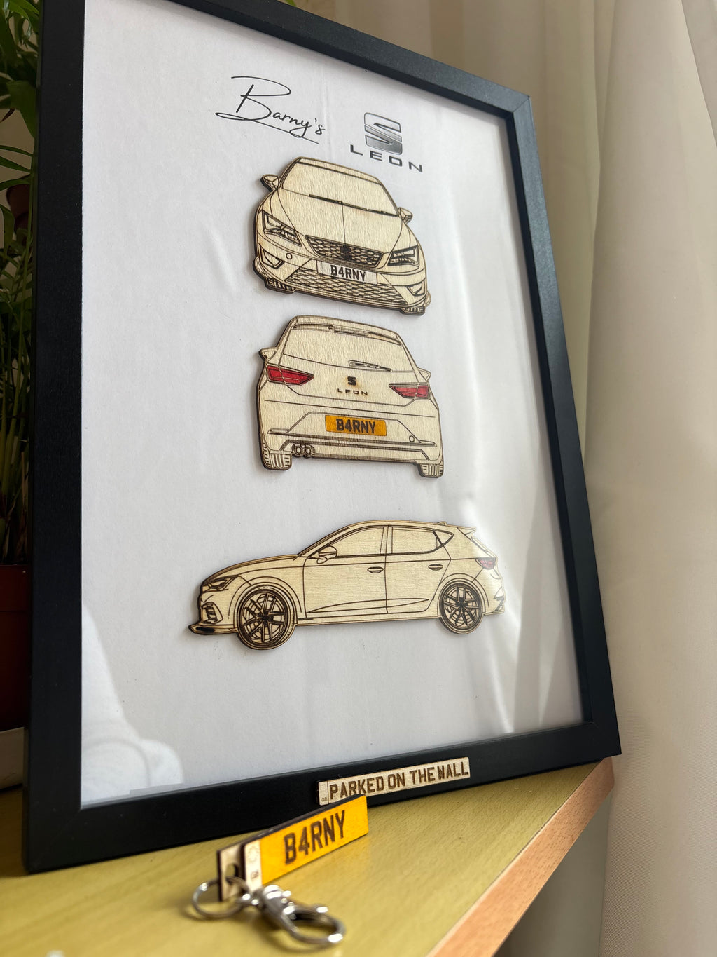 Custom Car Wall Frames - Parked On The Wall (with Key chain)