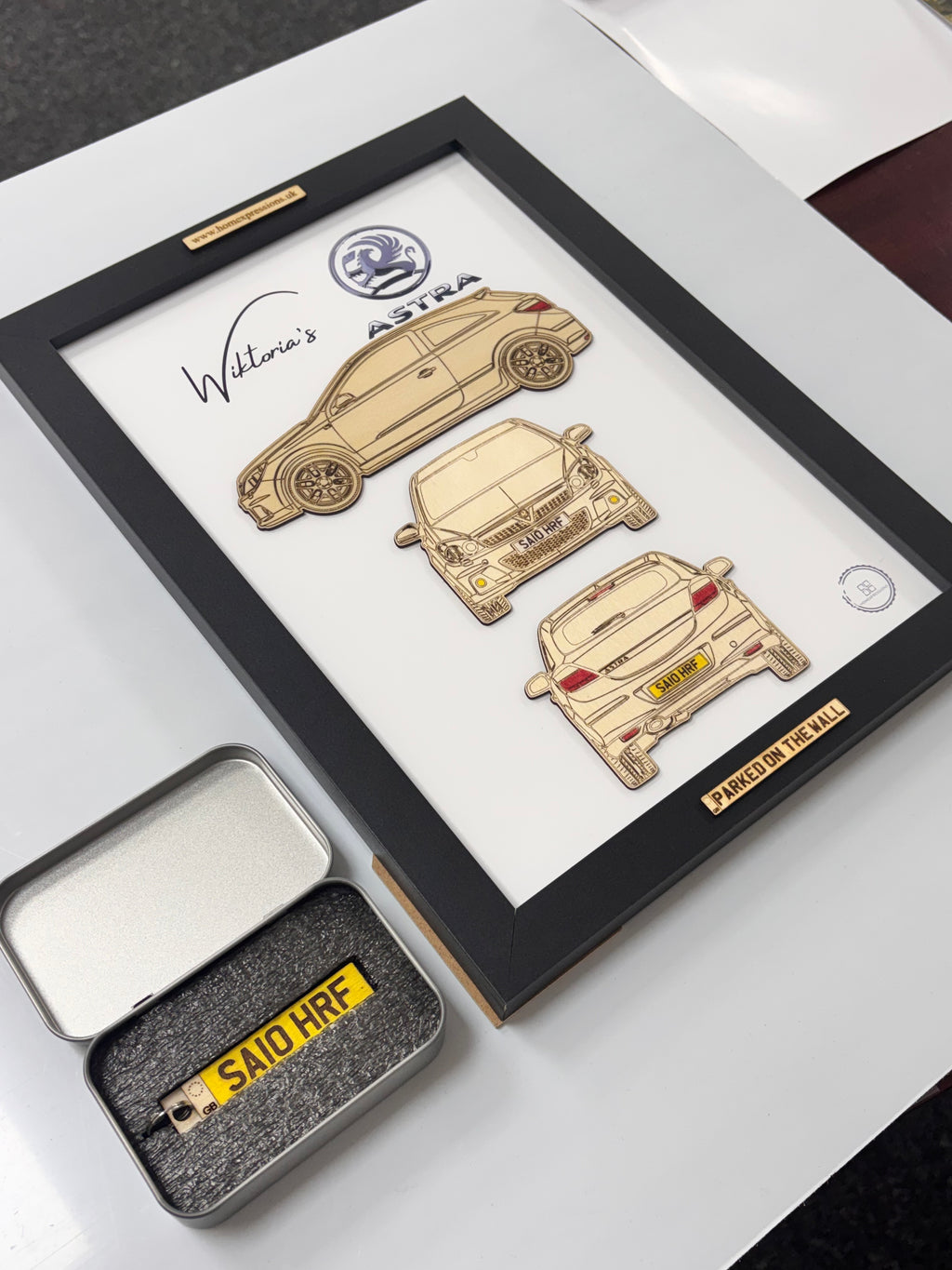 Custom Car Wall Frames - Parked On The Wall (with Keychain)